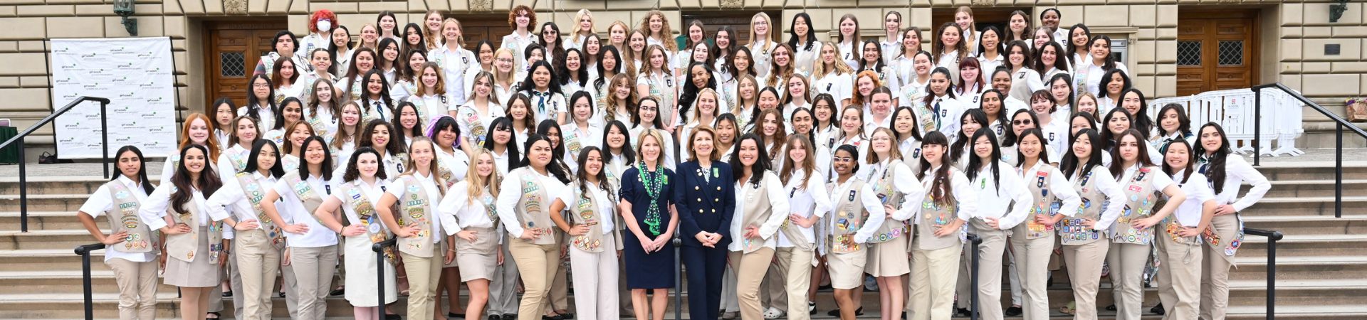  high school gold award girl scout with natural hair wearing ambassador vest 